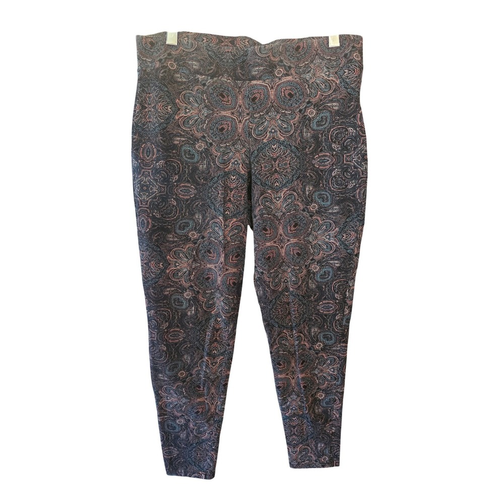 Torrid Womens Plus Size 1 Paisley Print Cotton Blend Leggings Multicolor